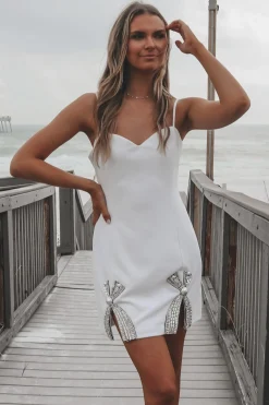 Pretty Little Thing White Bow Mini Dress