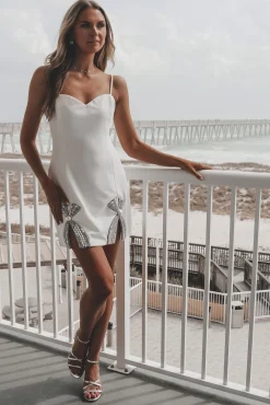 Pretty Little Thing White Bow Mini Dress