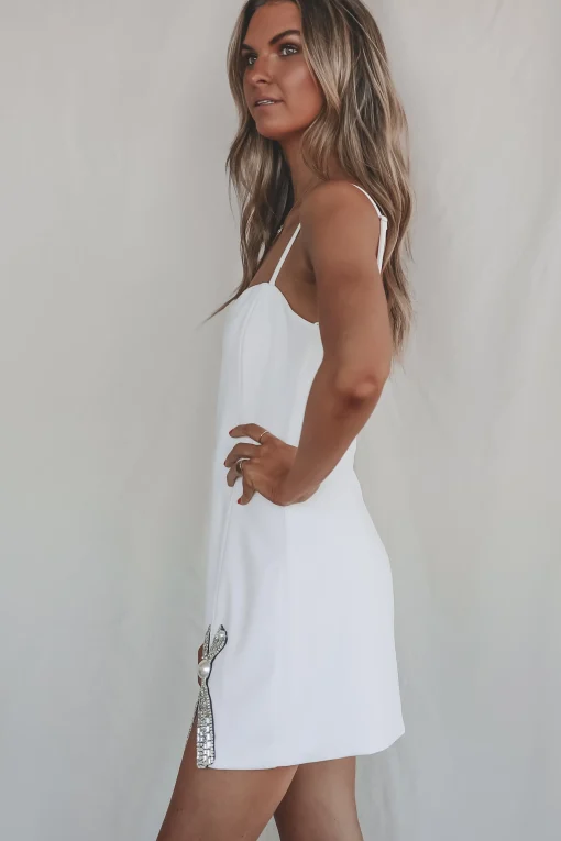 Pretty Little Thing White Bow Mini Dress