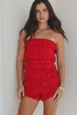 Right Turn Into Your Heart Ruffle Romper