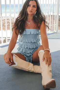 Right Turn Into Your Heart Ruffle Romper