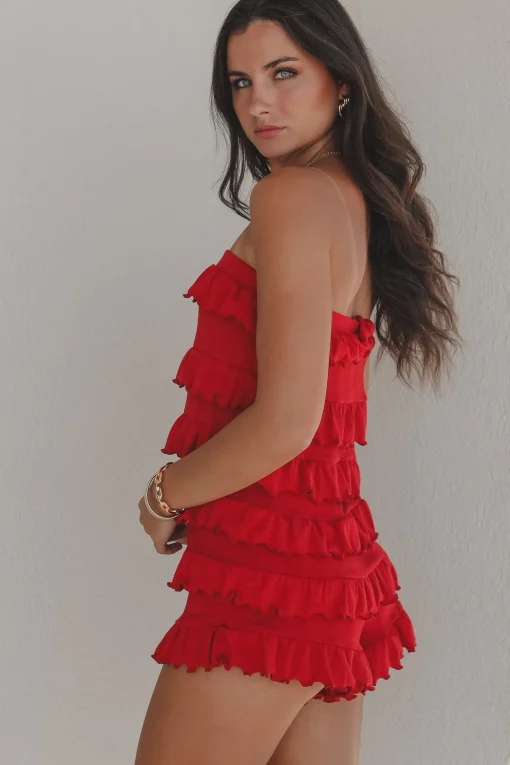 Right Turn Into Your Heart Ruffle Romper