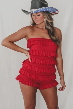 Right Turn Into Your Heart Ruffle Romper