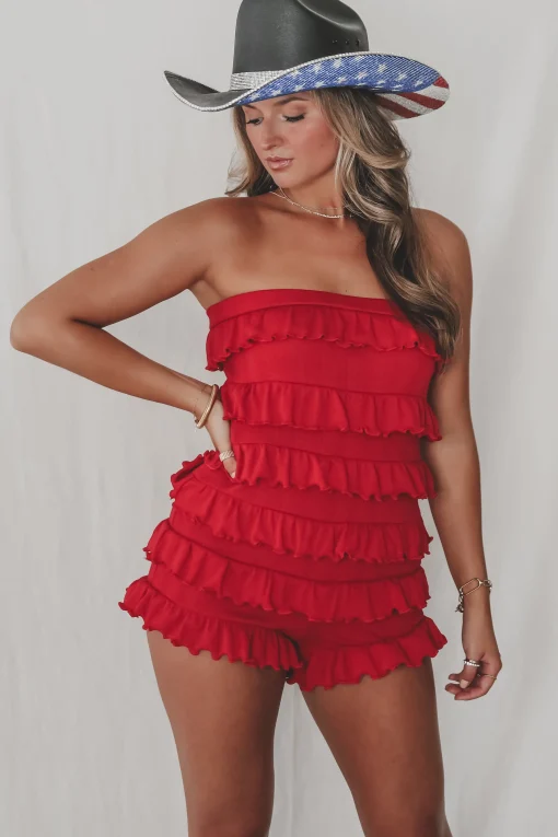 Right Turn Into Your Heart Ruffle Romper