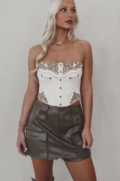 Saddle Up Sweetie Western Corset Bustier Tube Top