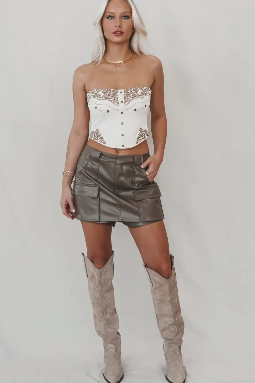Saddle Up Sweetie Western Corset Bustier Tube Top