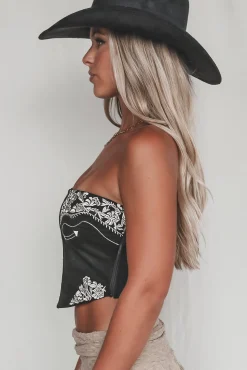 Saddle Up Sweetie Western Corset Bustier Tube Top