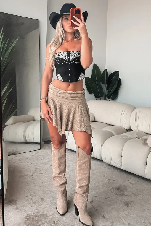 Saddle Up Sweetie Western Corset Bustier Tube Top