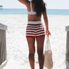 Setting Sail Striped High Waisted Shorts