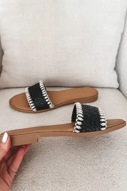Slide In Sun Woven Slip On Flat Sandals