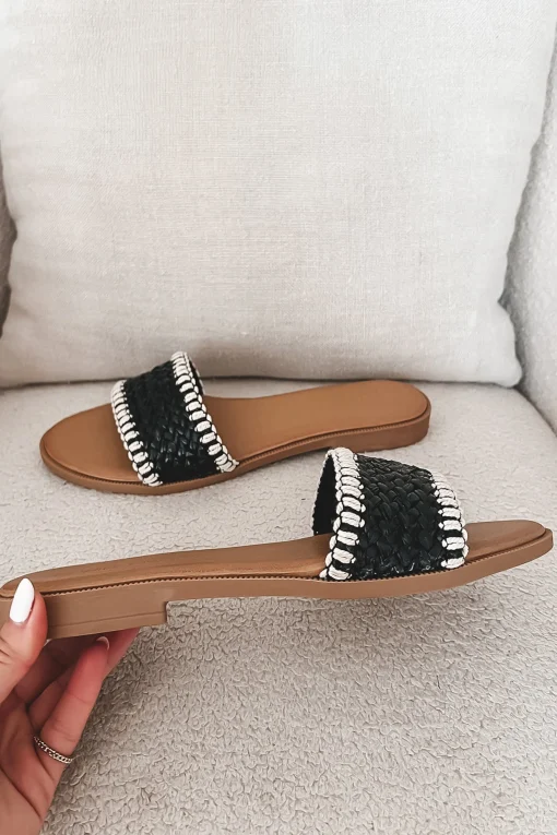 Slide In Sun Woven Slip On Flat Sandals