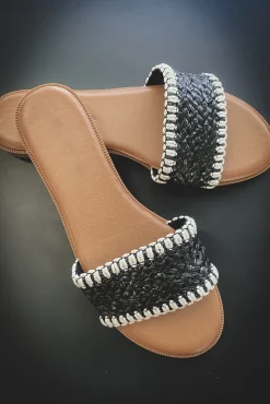 Slide In Sun Woven Slip On Flat Sandals