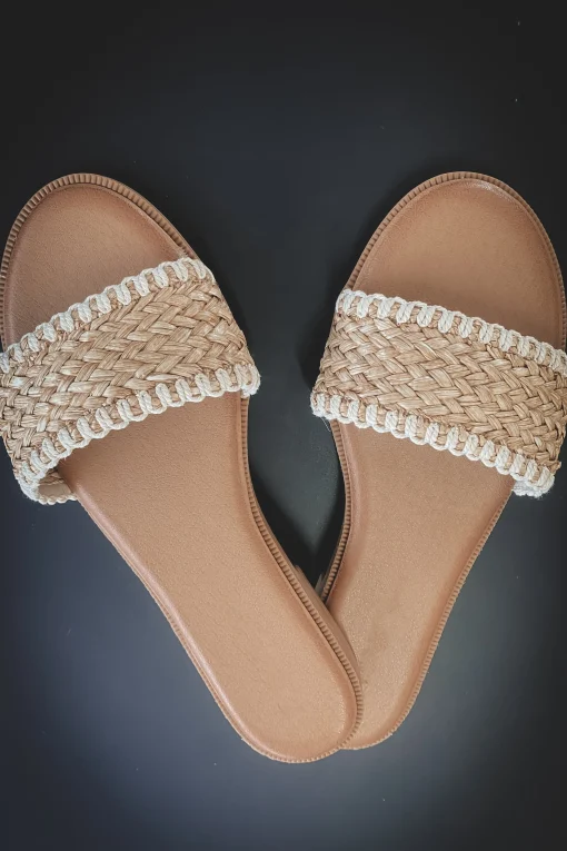 Slide In Sun Woven Slip On Flat Sandals