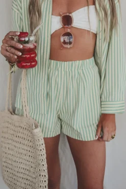 Something Minty Fashion Boxer Striped Shorts