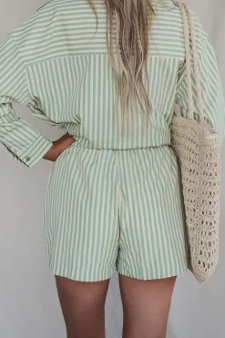 Something Minty Fashion Boxer Striped Shorts
