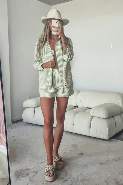 Something Minty Fashion Boxer Striped Shorts