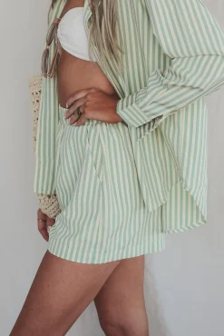 Something Minty Fashion Boxer Striped Shorts