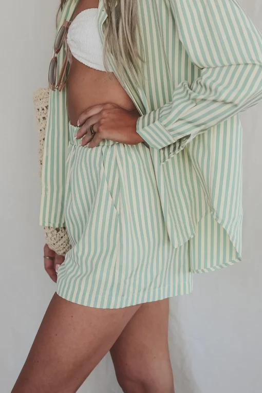 Something Minty Fashion Boxer Striped Shorts