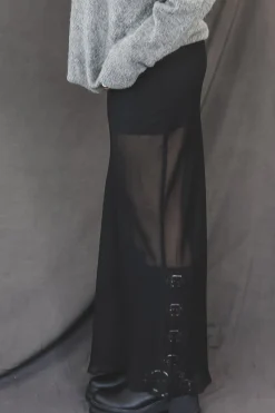 Something Spicy Black Sheer Maxi Skirt