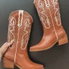 STIVALI Journey Western Tan Leather Cowboy Boots