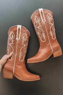 STIVALI Journey Western Tan Leather Cowboy Boots
