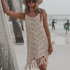 Surfs Up Fringe Knit Cover Up