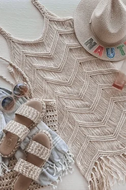 Surfs Up Fringe Knit Cover Up