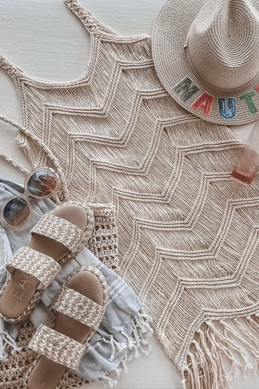 Surfs Up Fringe Knit Cover Up