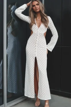 Sweet Little Thing Lace Long Sleeve Maxi Dress