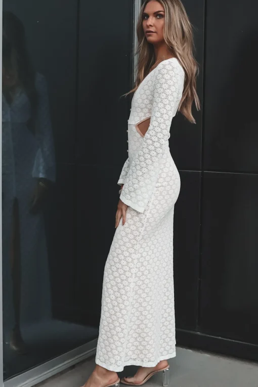 Sweet Little Thing Lace Long Sleeve Maxi Dress