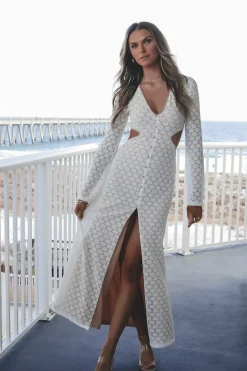 Sweet Little Thing Lace Long Sleeve Maxi Dress