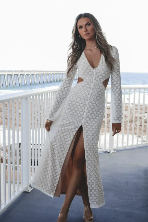 Sweet Little Thing Lace Long Sleeve Maxi Dress
