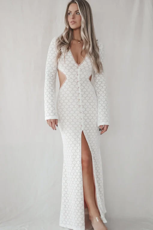 Sweet Little Thing Lace Long Sleeve Maxi Dress