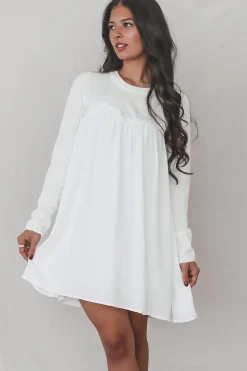 Sweeter Than Most Long Sleeve White Mini Dress