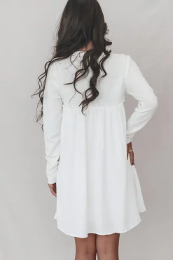 Sweeter Than Most Long Sleeve White Mini Dress