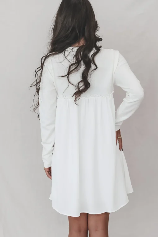 Sweeter Than Most Long Sleeve White Mini Dress