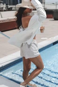 Taking A Vacation Day Oversized Button Up Cover Up