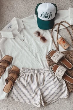 Taking A Vacation Day Oversized Button Up Cover Up