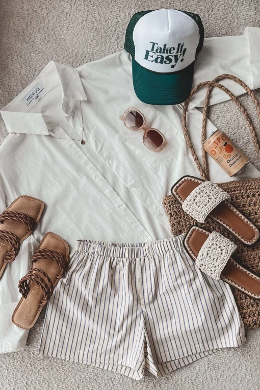 Taking A Vacation Day Oversized Button Up Cover Up