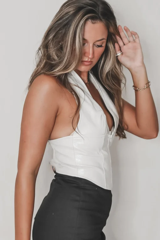 Tell Me All About It Taupe Grey Halter