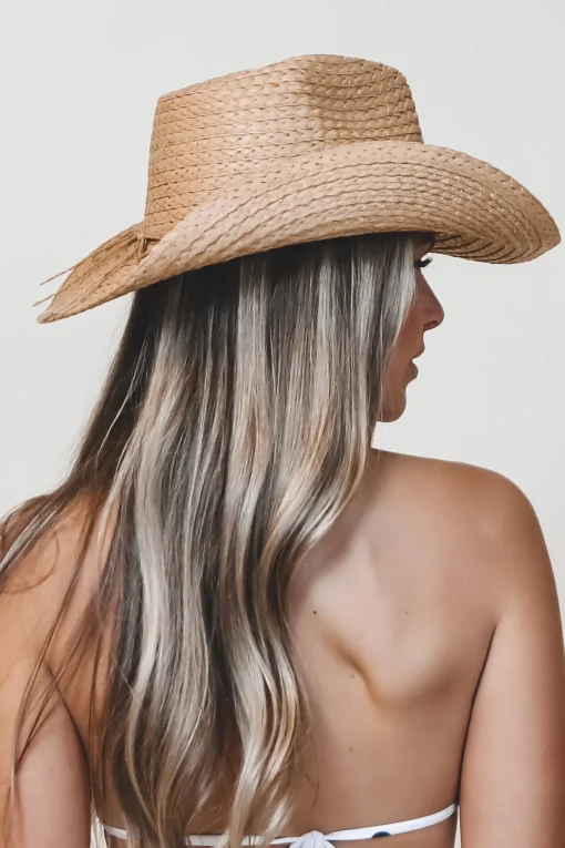 The Beach Is This Way Ivory Shell Cowboy Hat