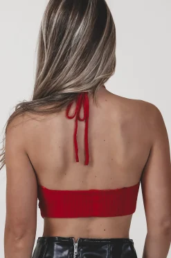 The Rest Is History Red Halter Neck Top