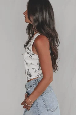 There Is A New Sheriff In Town Western Print Vest