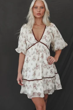 This Little Cutie Cream Floral Dress