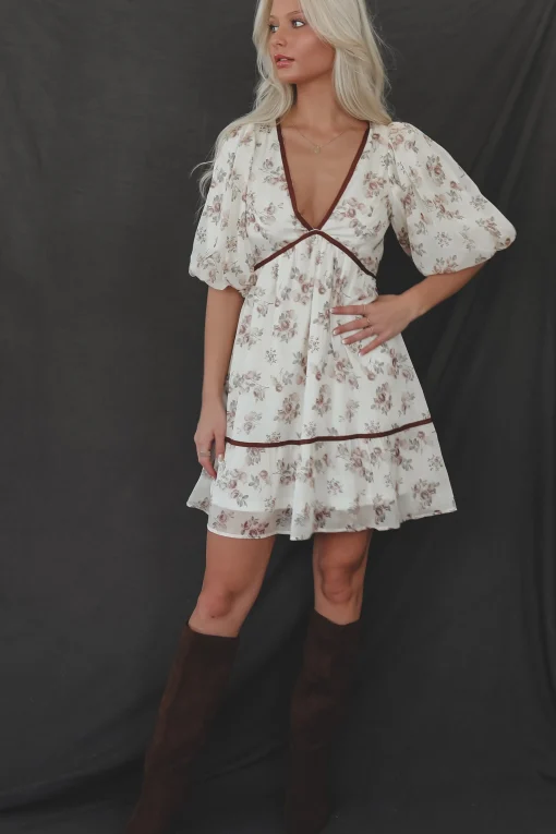 This Little Cutie Cream Floral Dress