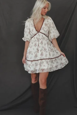 This Little Cutie Cream Floral Dress
