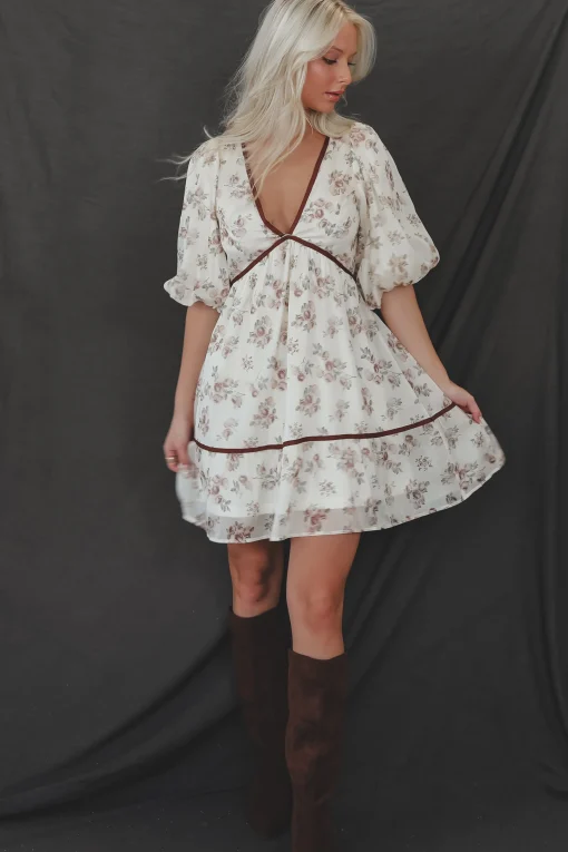 This Little Cutie Cream Floral Dress
