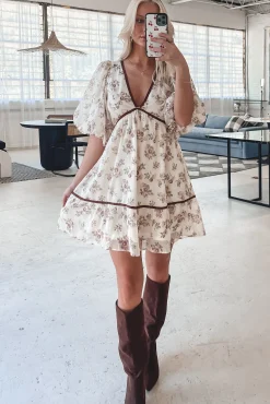 This Little Cutie Cream Floral Dress
