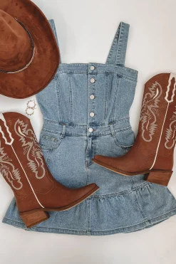 Who You Calling Darling Denim Mini Dress