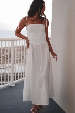 Wishful Beaching White Midi Dress